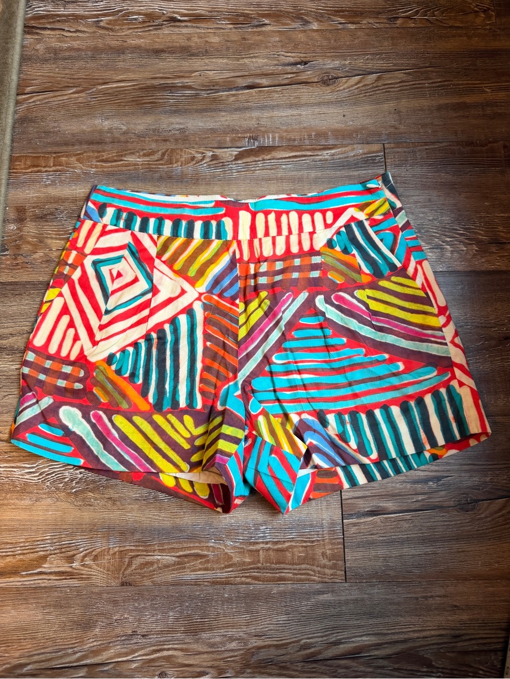 J. Crew Multicolor Geometric Stripe Print Shorts